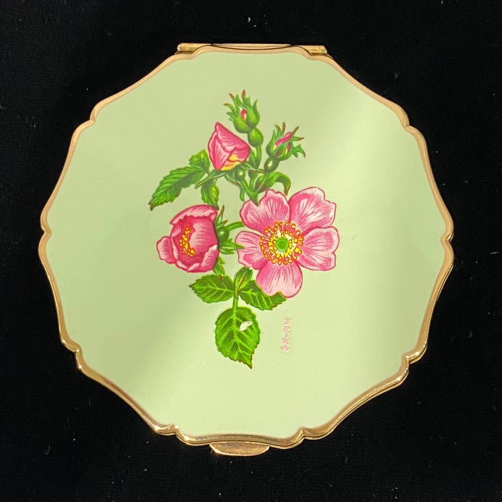 Stratton "Convertible" Compact With Light Green E… - image 1